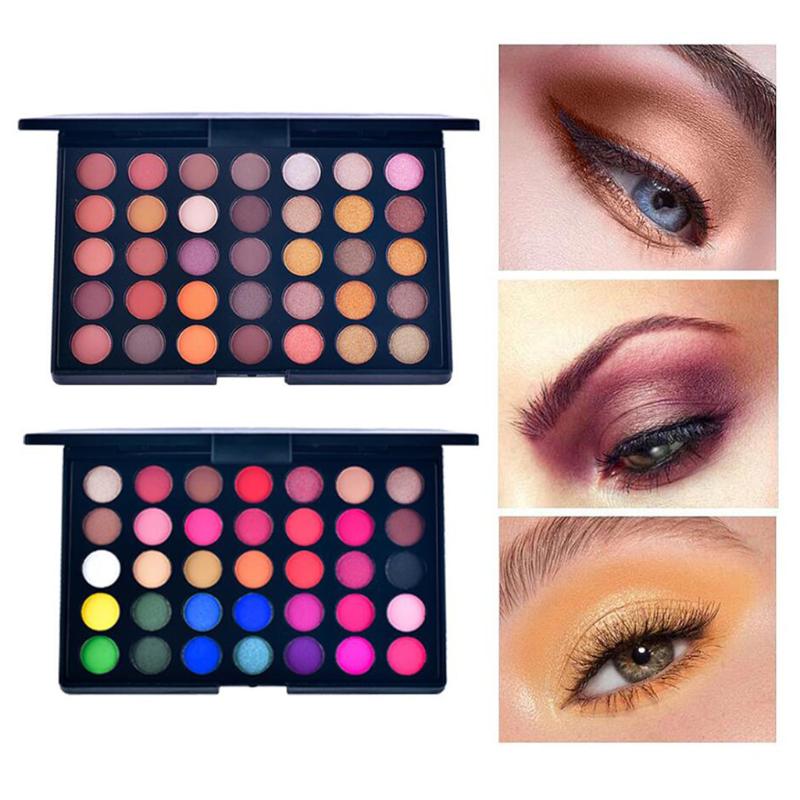 

35 Colors Matte Eyeshadow Palette Cosmetic Smokey Makeup Eye Shadow Matte Glitter Waterproof Palette Eyeshadow for Brown Eyes, 01