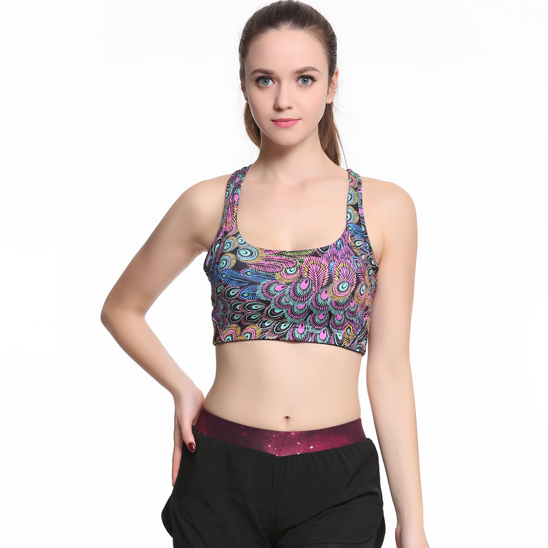 

Sexy Compression Sports Bra Top For Women Cross straps Fitness Yoga No Steel Ring Bra Seamless Padded Sports Top Running, Multi