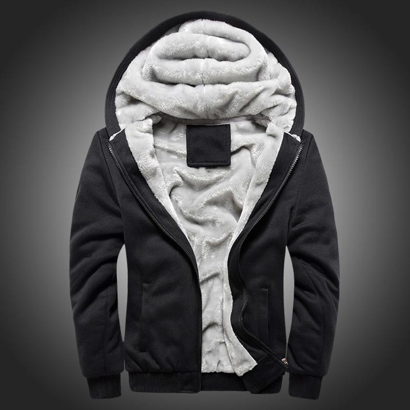 

Mens Warm Thickening Coat Winter Hoodie Fleece Zipper Sweater Jacket Outwear Stylish Male Sports Coats Winter Jacket Men, Bu
