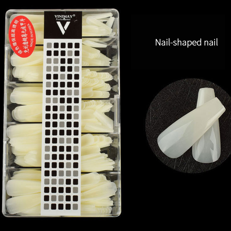 

500pcs Professionanl Manicure Nails Ultra-thin Non-marking Nails French Semi-paste Full European American Nail Art False, 05