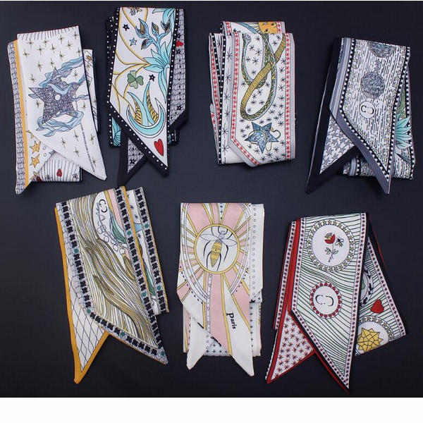 

HOT 10pcs/lot ,The tarot series double printing twill women's scarf beautiful decoration small ribbon Handbag/hair/Neck /Wrist ribbon mix., Blue;gray