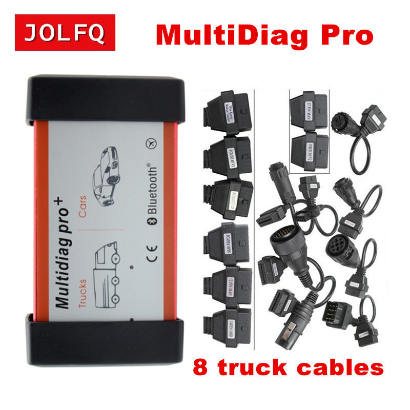 

Top selling with and without Bluetooth MultiDiag Pro + TCS PRO PLUS TCS scanner 2020.3 Diagnostic Tool + 8pcs truck extend cable