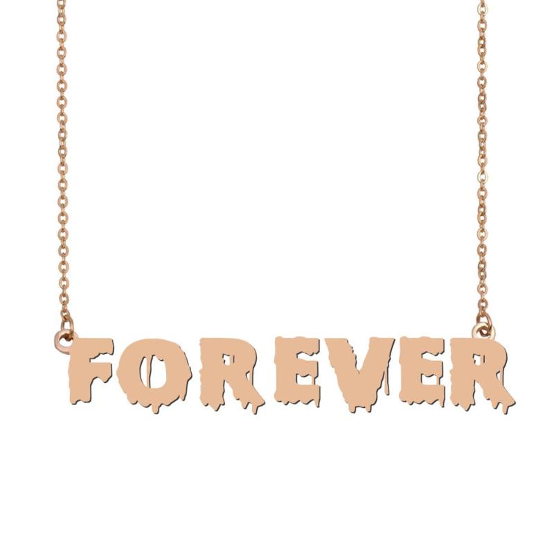 

Forever Name Necklace , Cool Bloody Art Name Necklace for Halloween and Santa's Day Jewelry Gift for Kids Boys Girls