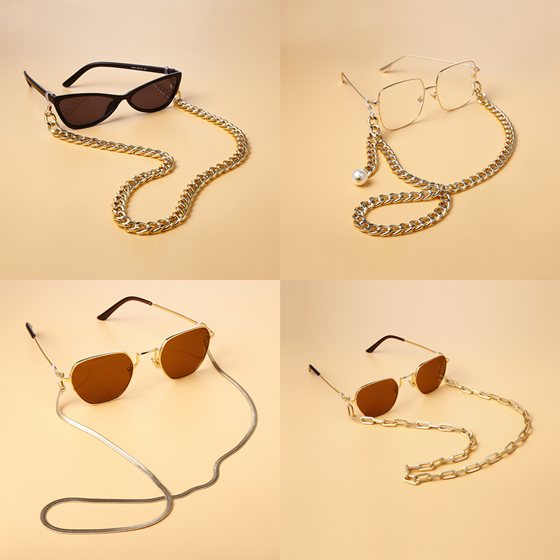 

Fashion Thick Chain Reading Glasses Chain Punk Gold Metal Sunglasses Eyewears Cord Neck Strap Lanyard Glasses Accessories