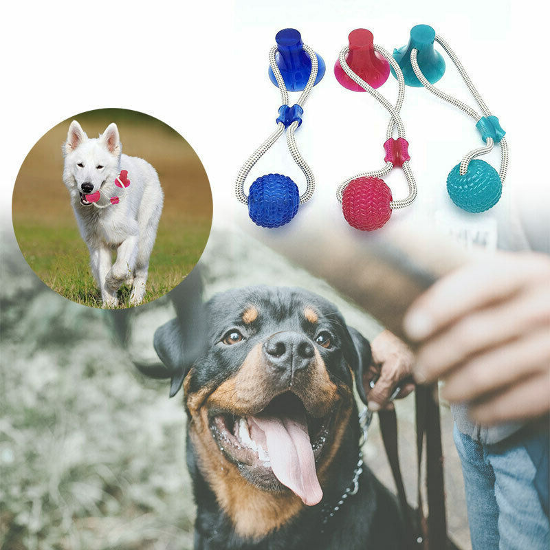 

Dog Dental Care Suction Cup Balls Pet Molar Bite Chew Ball Dog Biting Rubber Toys Cleaning Teeth Safe Elasticity Pet Molar Bite Chew Ball