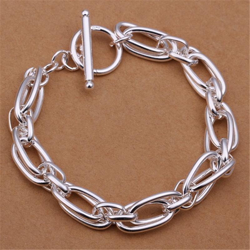 

Wholesale price men women chain silver color plated bracelets noble wedding gift party fashion jewelry Christmas gifts JSHH320