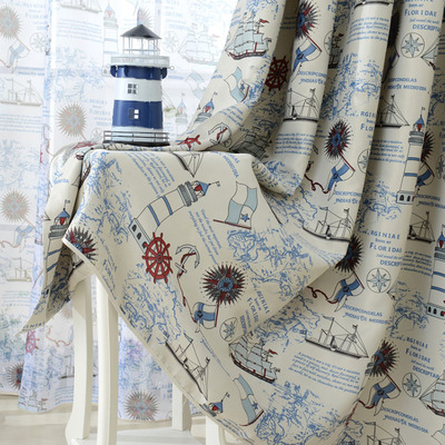 

High-Grade Curtains For Living Room Children Boys Curtain Sailing Time Curtains for Bedroom Window Cartoon kids blinds, Tulle