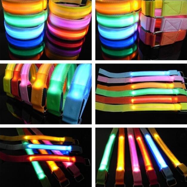

LED luminous arm with outdoor sports lighting wrist strap with a single flash arm can be customized logo Bracelet 2020
