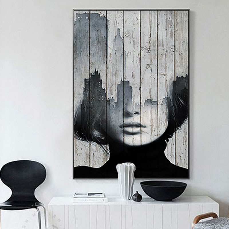 

SURELIFE Abstract Fashion Figure Black and White Wall Art Prints Canvas Paintings Pictures Poster Gift Living Room Home Decor