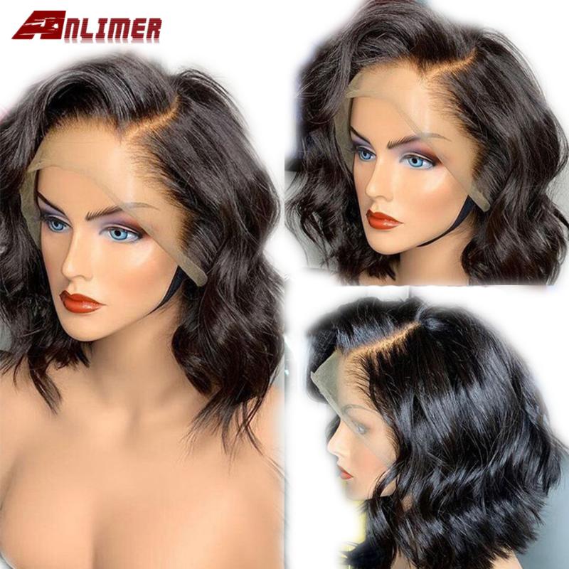 

5x5'' PU Silk Base Short Body Wave Bob Wig Brazilian Bob Wig Lace Front Human Hair Wigs 100% Remy Hair 13x5 Short Wave Wigs, 5x5 pu lace wig