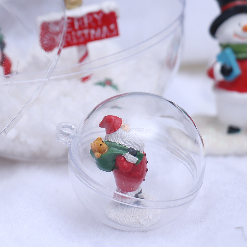 

10PCS/Lot Clear Plastic Fillable Baubles Christmas Merry Christmas Ball Ornaments DIY Wedding Party Holiday Home Decorations