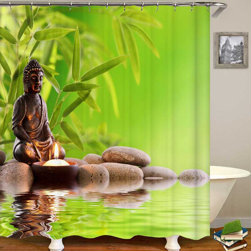 

buddha shower curtain candle light waterproof curtain shower bathroom new arrival bath