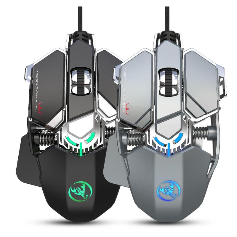 

Pro Wired Gaming Mouse 6400DPI 9Key macro definition Wired Mouse Office Gamer Mice Breathing Backlit for Computer Laptop PC PUBG