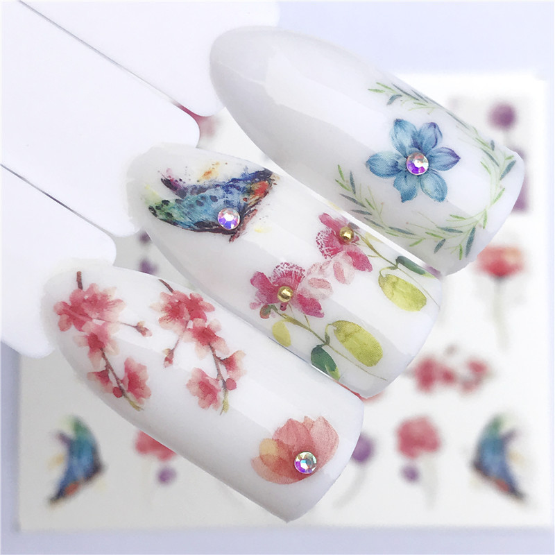 

1P Lavender Butterfly False Coffin Nails Ballerina Fake Nails Flat Nail Art Tips Natural Clear Full Cover Manicure Fake Nail Tip, 11