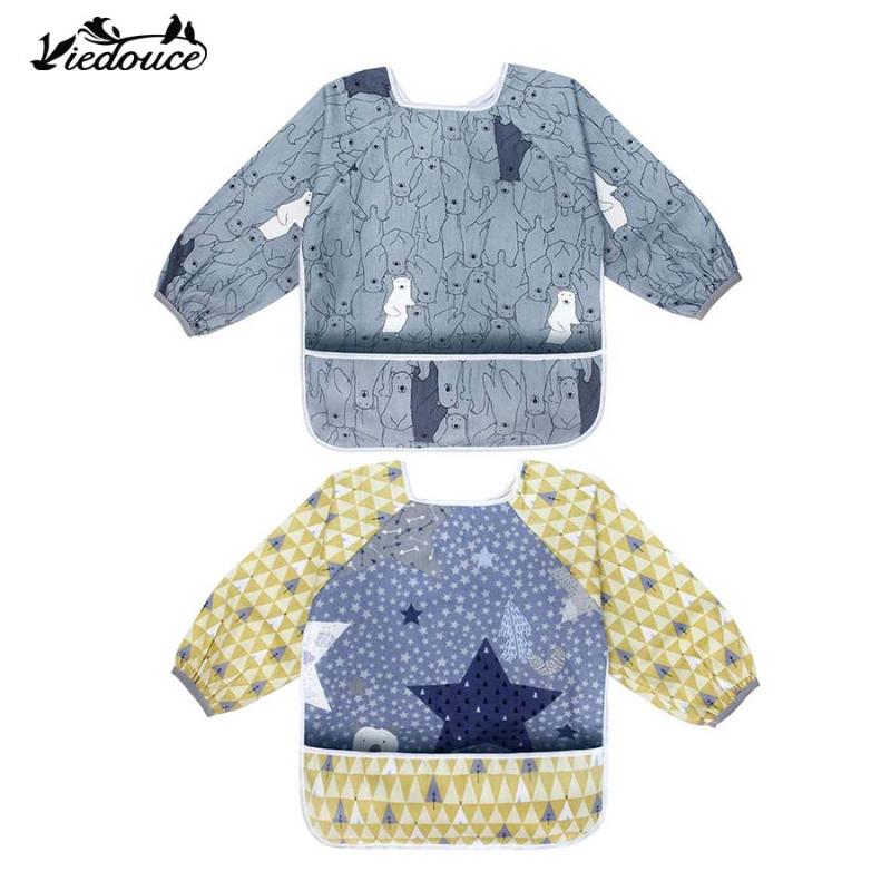 

Viedouce 2PCS kids baby bibs waterproof long sleeve bib self feeding baby girl bandana muslin bibs apron for boy girls, Bbbr02
