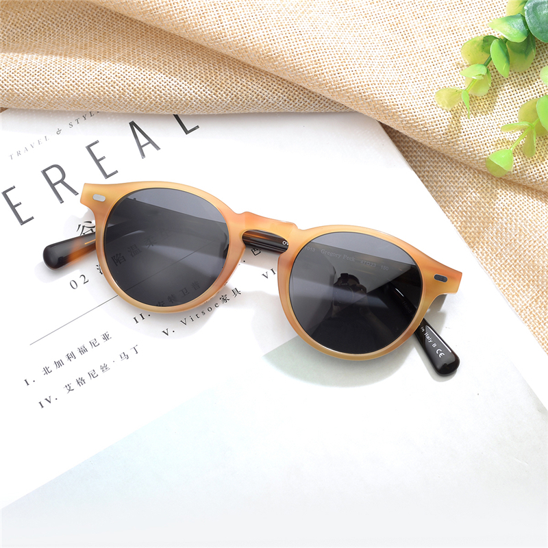 

Gregory Peck men women Sunglasses Vintage Polarized sunglasses OV5186 retro Sun glasses oculos de sol OV 5186 T200612