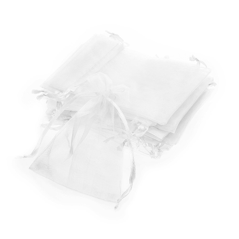 

24 X White Organza Wedding Favor Gift Pouch Bag Jewelry 7x9cm