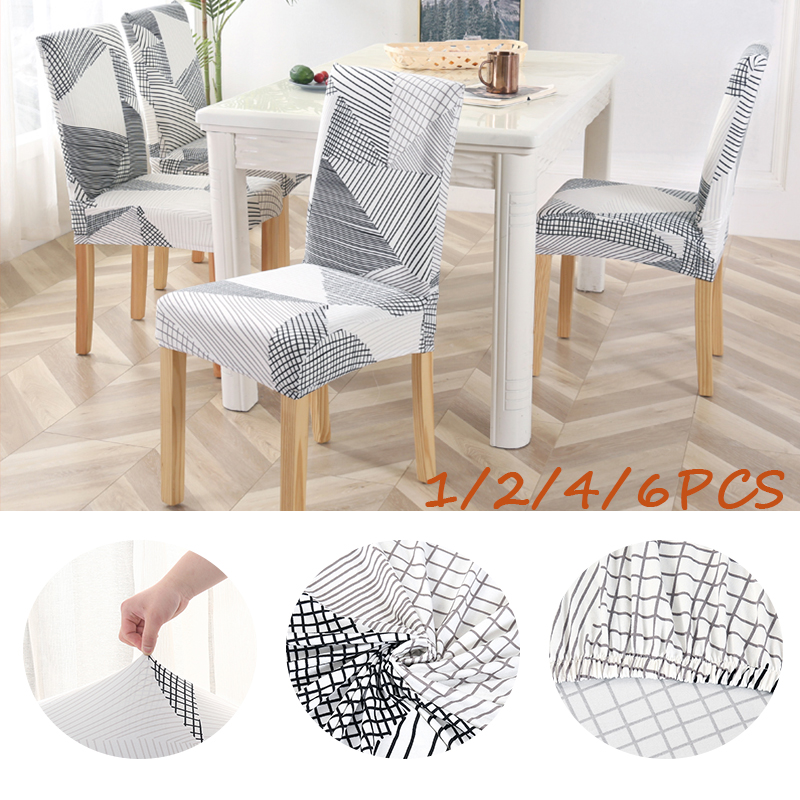 

1/2/4/6PCS Stretch Chair Cover Big Elastic Kitchen Chair Cover Dining Seat Removable Slipcovers Restaurant Banquet Hotel