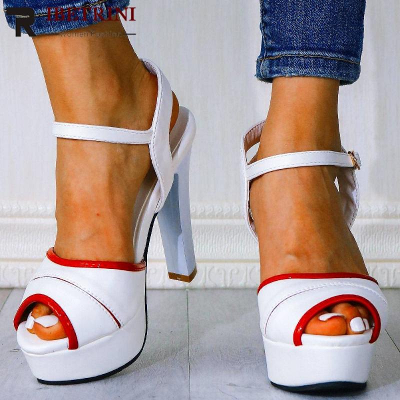 

RIBETRINI Summer Concise mixed-color Shoes Women Fashion High Heels Sandals Summer Elegant Platform Date Sandals, Black