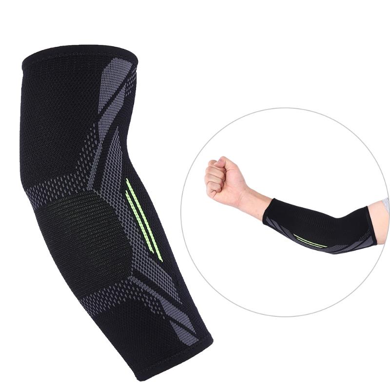 

S/M/L/XL Unisex Elbow Support Elastic Gym Sport Elbow Protective Pad Absorb Sweat Sport Basketball Arm Sleeve Brace, As pic