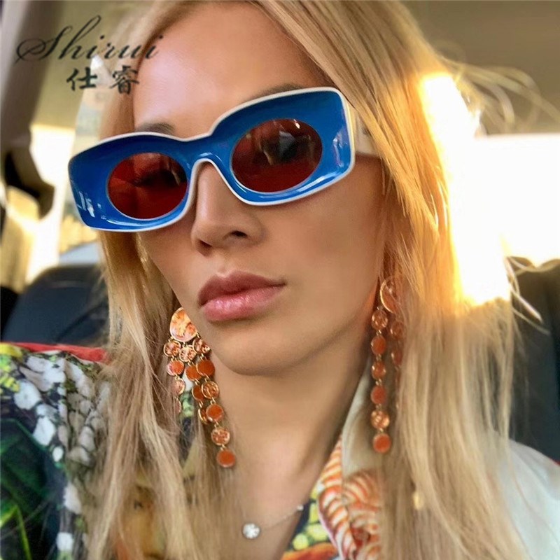 

Simple Double Colors Design Popular Women Cat Eye Sun Glasses Men Fashion Frame Eyewear Female Concave Frame Candy Goggles