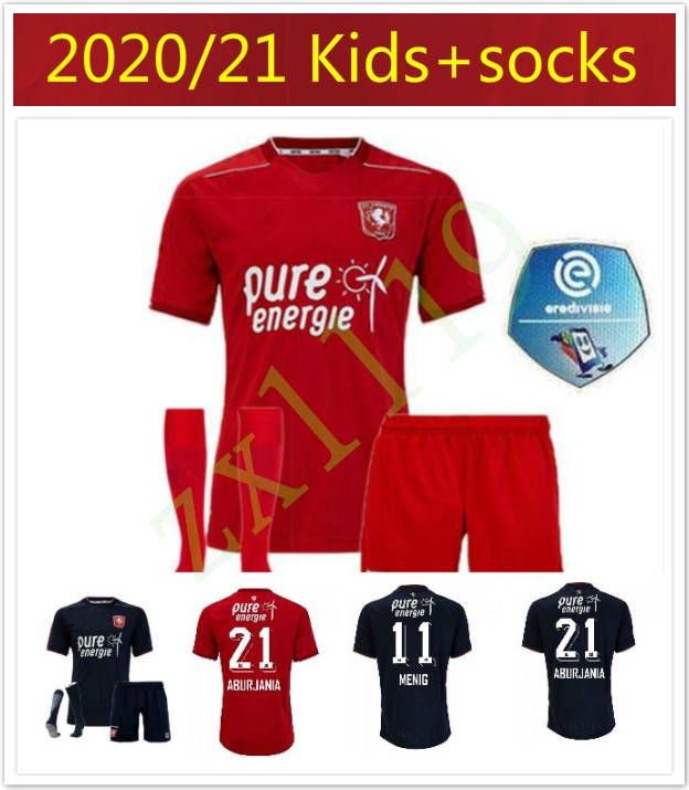 

men kids 2020 2021 Twente Enschede FC soccer jerseys kit 20 21 maillot de foot home away Menig Selahi ABURJANIA Roemeratoe football shirts, 2020/21 home+patch