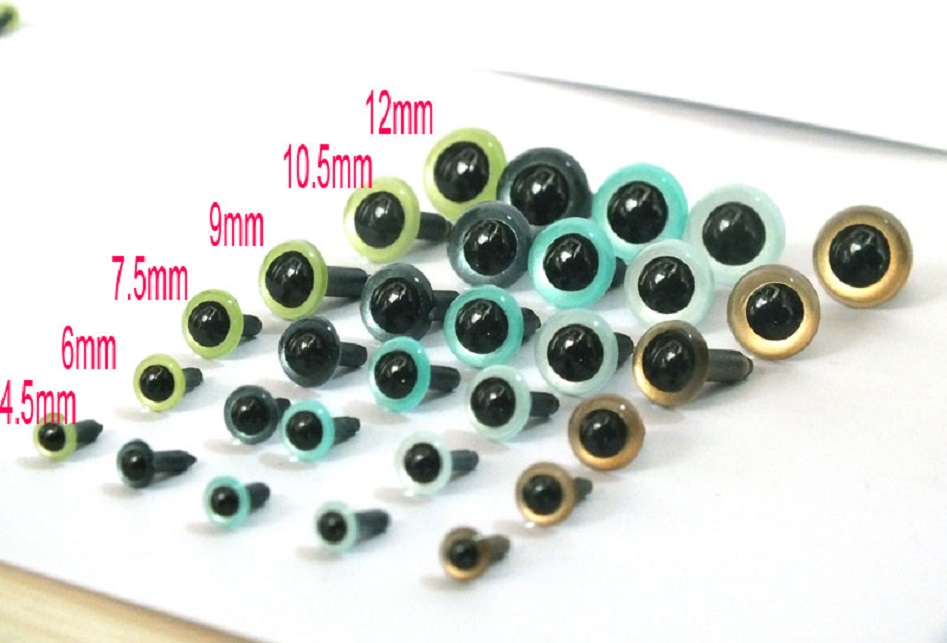 

50pcs/lot mixed color Wholesale doll accessories Teddy Bear Toy Eyes - safety plastic eyes for toys