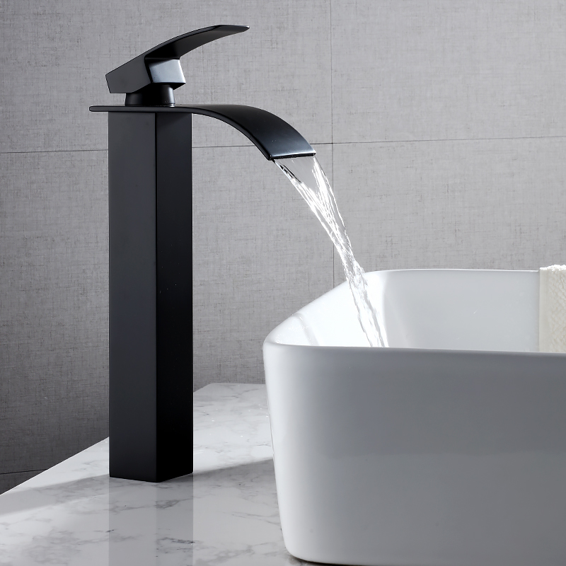

Shampoo basin faucet waterfall faucet wash basin water taps lavatory black faucets bathroom sink hot and cold water mixer tap