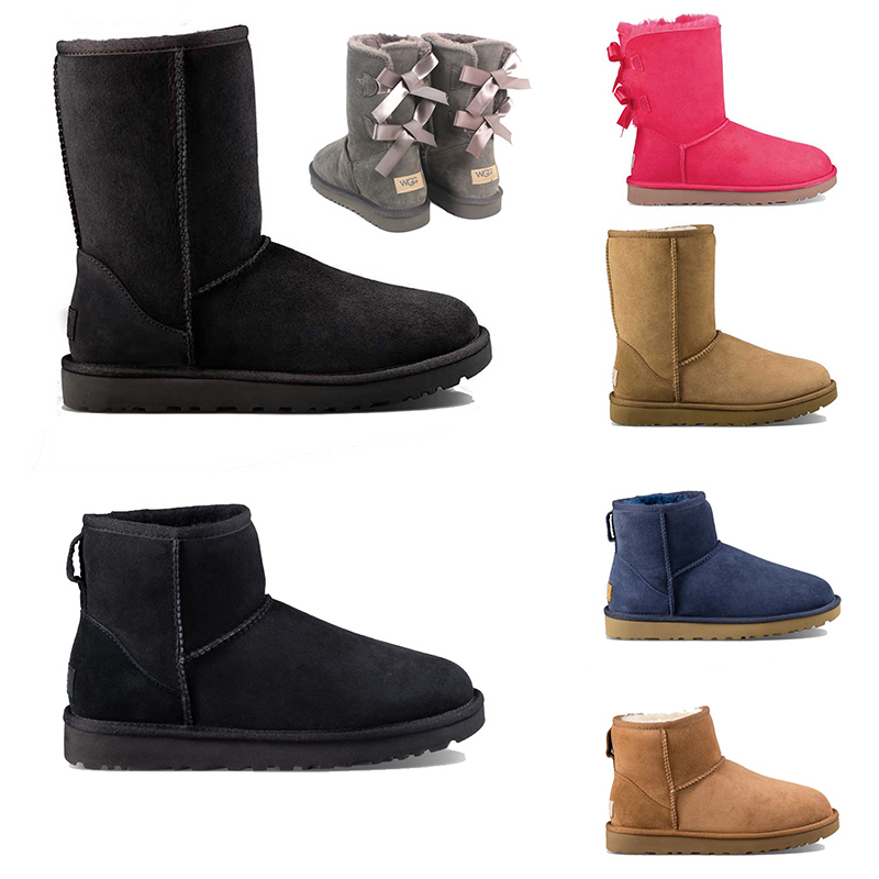 

New Traditional Australian Women Snow Boots Wgg Cowhide Leather Ankle Boots Warm Winter Boots Women's Shoes Large 36-40 Warm Non-slip, A8