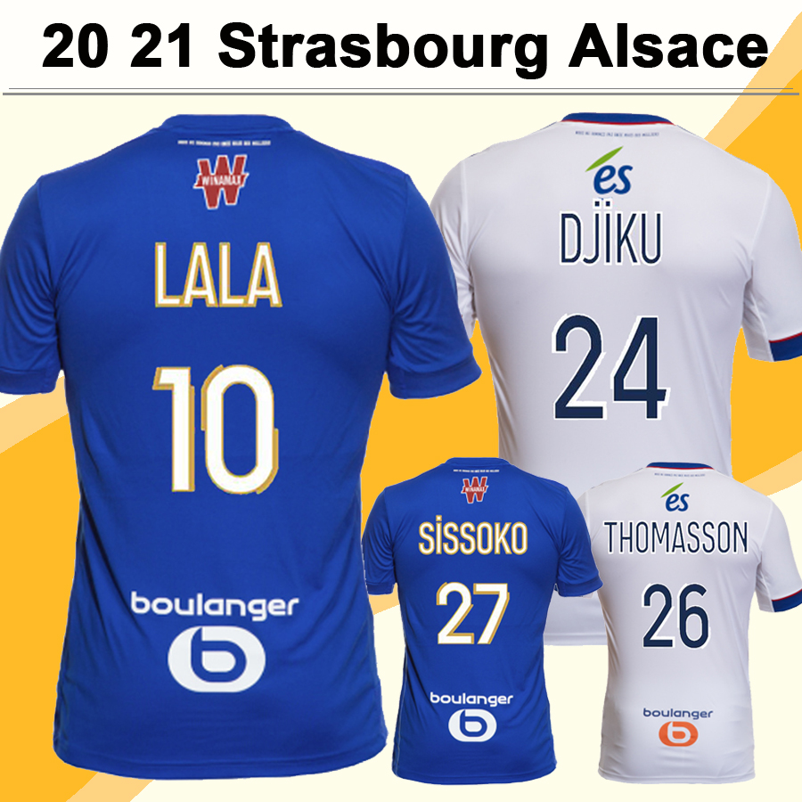 

20 21 RC Strasbourg Alsace SISSOKO DJIKU LALA Mens Soccer Jerseys MOTHIBA THOMASSON SAADI LIENARD Home Away Football Shirt Short Sleeve, Qm381 2021 away ligu. 1 patch