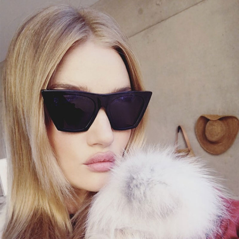 

HUHAITANG Sexy Cat Eye Women Sunglasses Sunglass Womens Designer Vintage Cateye Ladies Sun Glasses High Quality