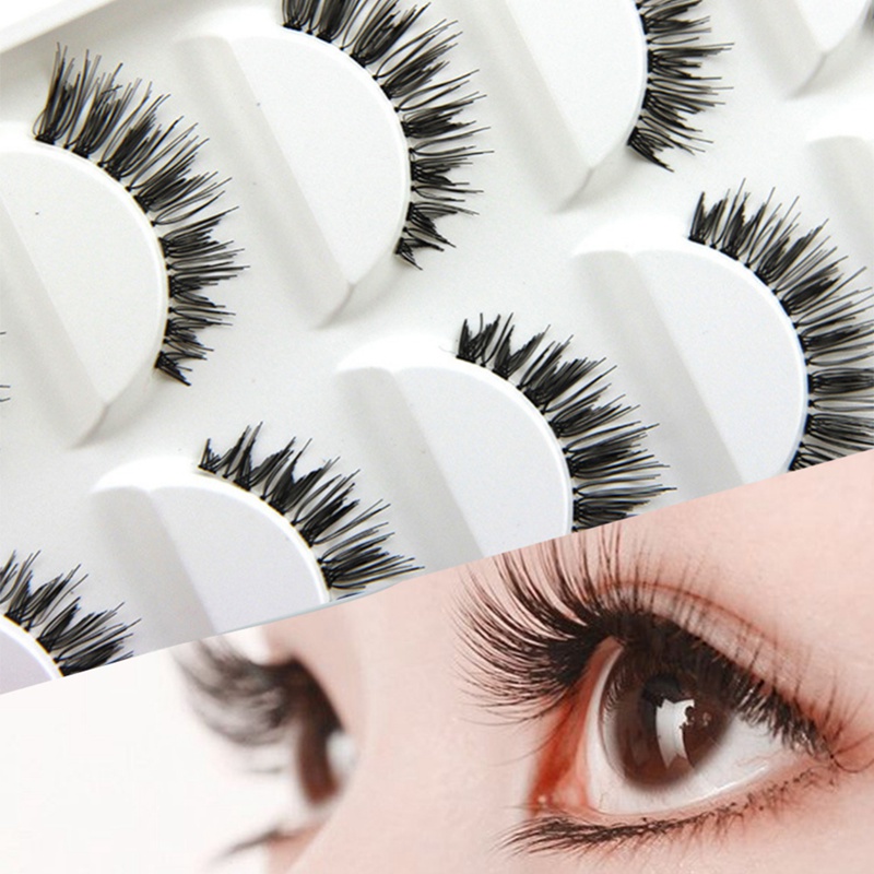 

5 Pairs False Eyelashes Natural Dense Slender Curling Eyelashes Kit Handmade Fake Makeup Beauty