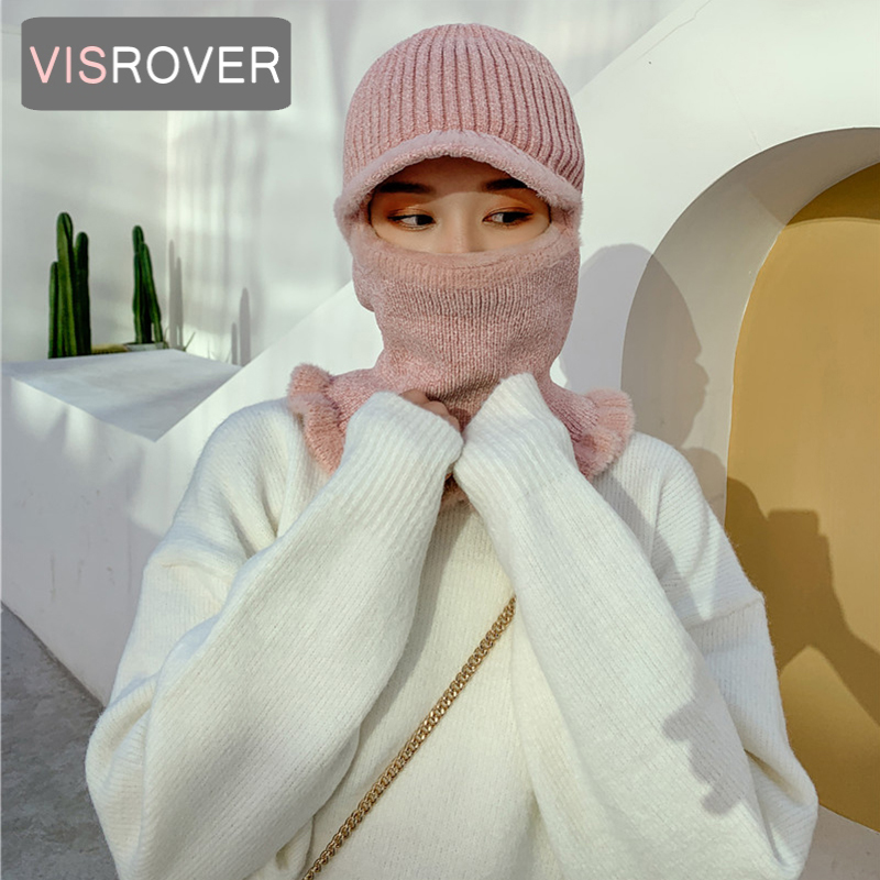 

VISROVER 5 colorways acrylic winter hat for woman warm solid color bonnet autumn beanies warm soft winter skullies cap gift