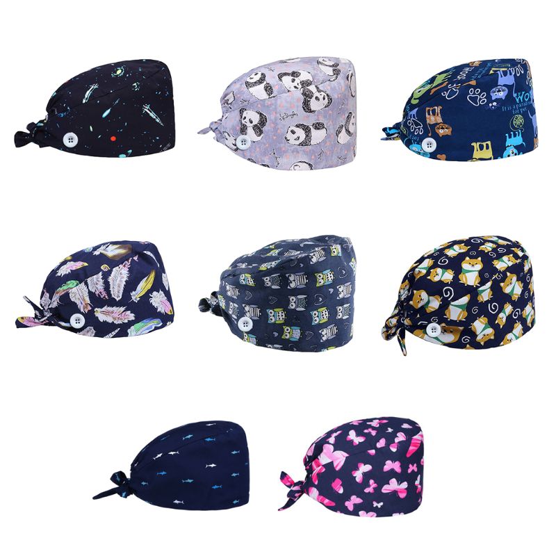 

Unisex Berets Hat with Button Mask Holder Printing Bonnet Cap Bandana Head Wrap F3MD
