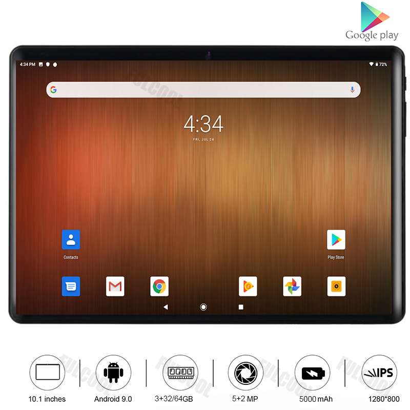 

Super Tempered 10 inch tablet Octa Core Android 9 Pie 3GB RAM 32GB ROM 5.0MP Camera 4G FDD LTE 5G WiFi Bluetooth Media Pad 10, Black