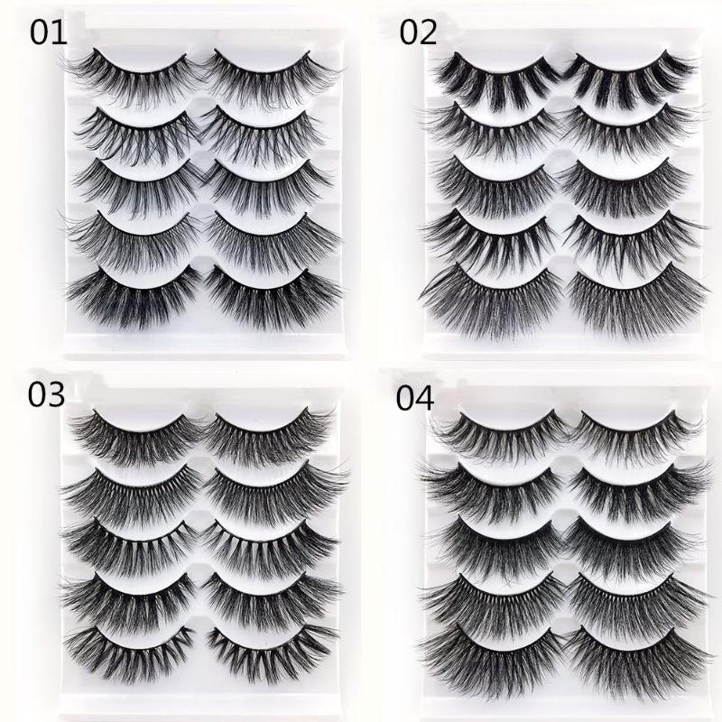 

New 5 Pairs Mixed Fake Eyelashes 3D Natural False Eyelashes Lashes Soft Comfortable Eyelash Extension Makeup Kit