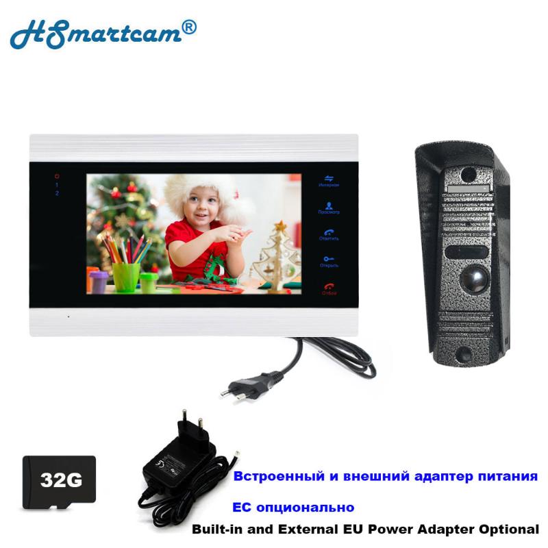 

Home Video Doorbell Intercom Video Door Phone 7 inch Monitor Doorbell Camera 32G Memory Card Motion detection Intercom Kit