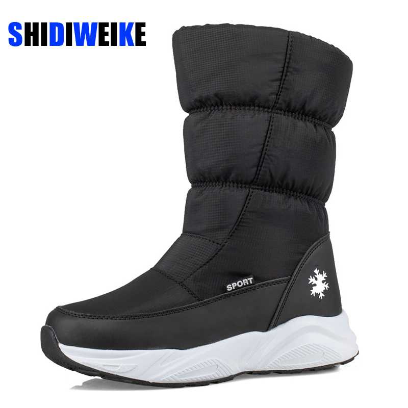 

Women snow boots platform winter boots thick plush waterproof non-slip fashion women winter shoes warm fur botas mujer, A007 black