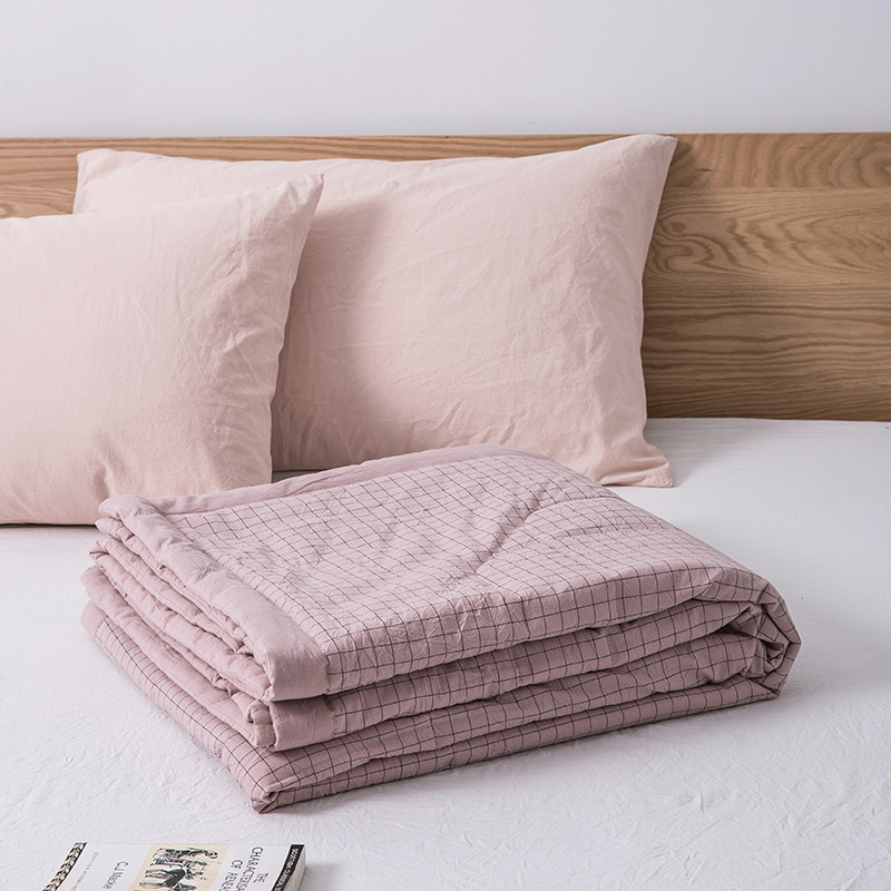 

Quilts&All Cotton Quilts &Washed Cotton&summer quilts&Summer Japanese Bedding Lattice Cotton Quilts&Air Conditioner Quilts, White