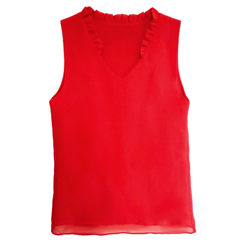 

8XL plus size Good quality women work chiffon shirts,2020 Summer sexy V-neck Ruffled Chiffon blouse 5XL 6XL big size tops, Black