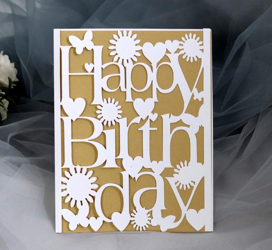 

Hollow HAPPY BIRTHDAY Invitation Card Birthday Party Decor Supplies