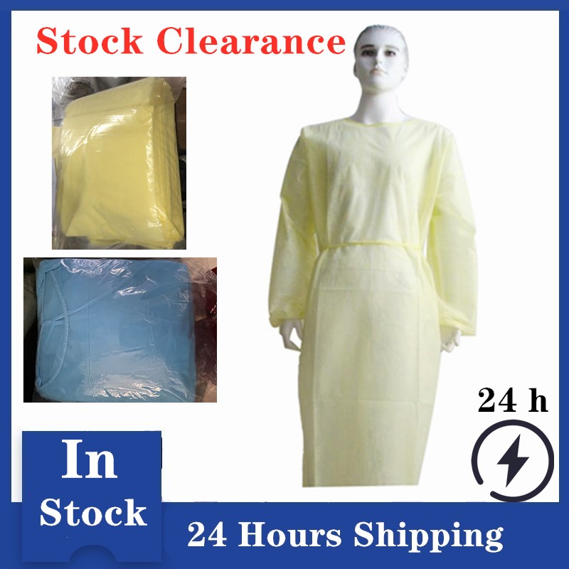

Stock Clearance Waterproof Isolation Clothes Knits Protective Clothing Disposable Gowns One Time Non woven Fabric Breathable Protection Suit