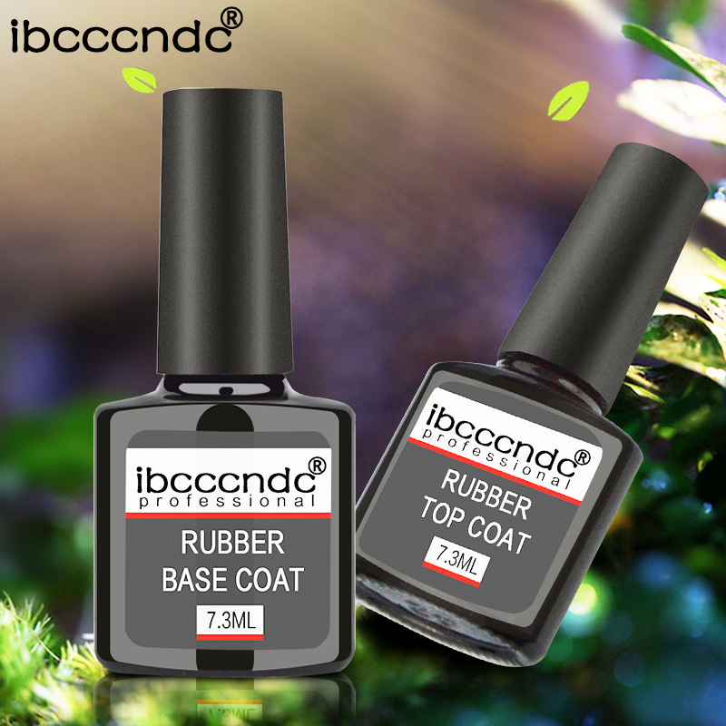 

Fast Dry Rubber Base Top Coat UV Varnish No Clean Bright Shiny Gel Nail Polish Nail Art Manicure Primer Plastic Bottle
