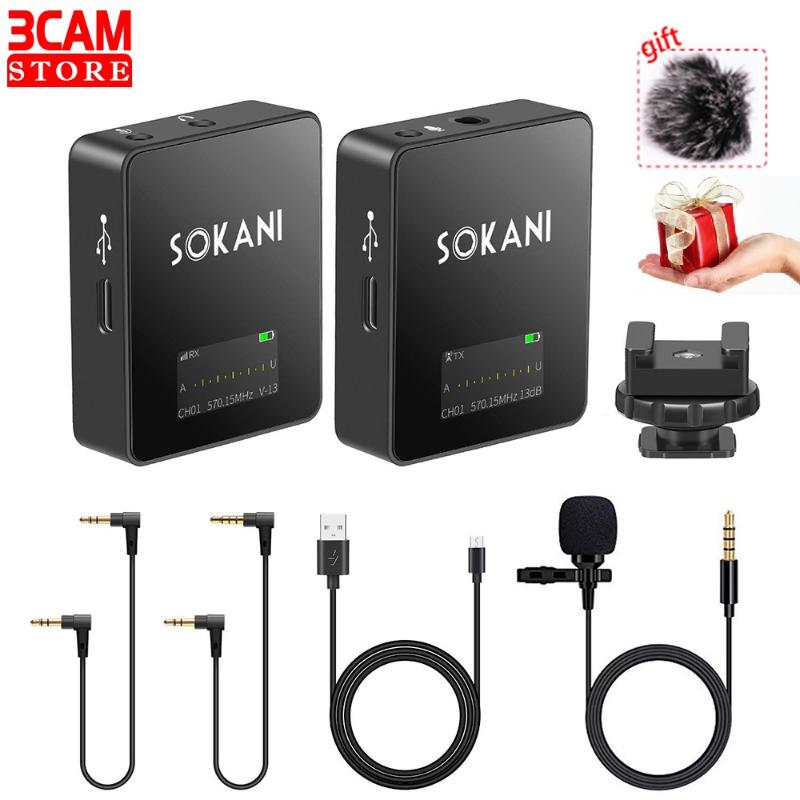 

Sokani Tiny twin UHF Lapel Lavalier Clip Microphone for Lecture Teaching Conference Guide Mic For DSLR Camera Smartphone