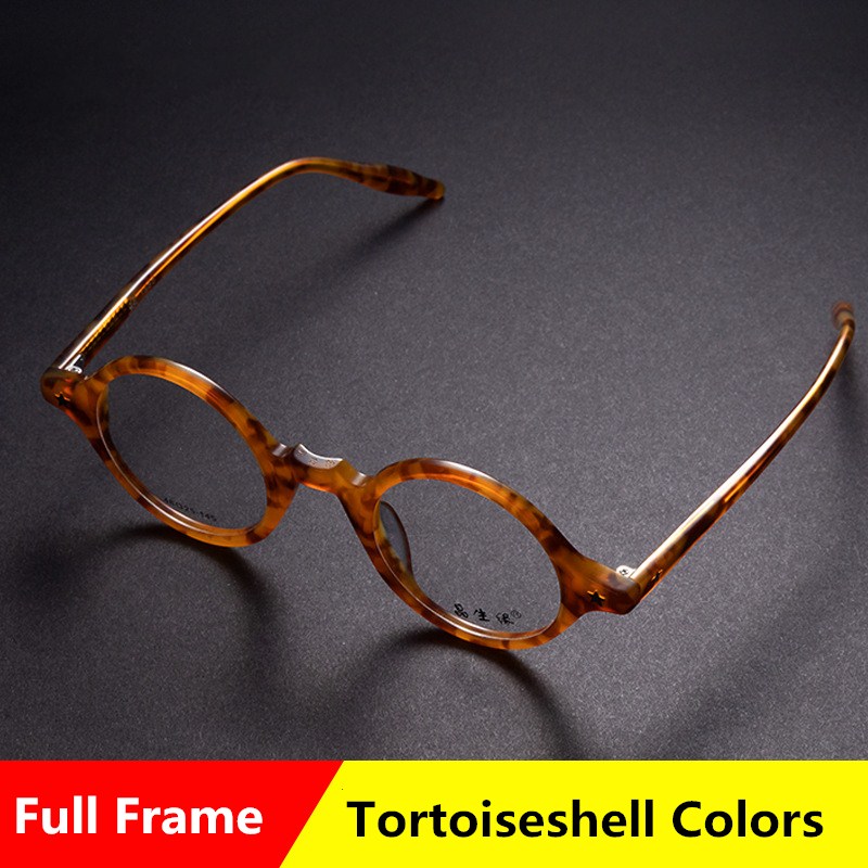 

Retro Round Star Crystal Eyeglasses Frame Literature Acetate Temple Legs Optical Glasses Prescription