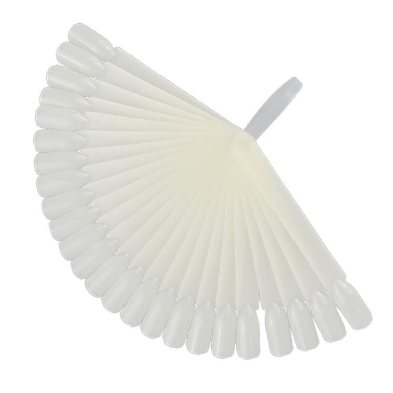

24Pcs Fan Shape Nail Art Polish Color Card Practice Sample False Tips Display Board All for Manicure