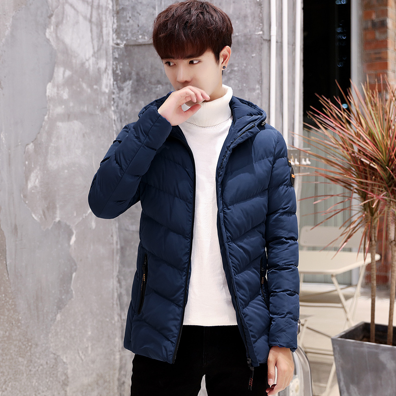 

2020 New Winter Jackets Parka Men Solid Autumn Warm Outwear Brand Slim Long Coats Mens Casual Windbreaker Men Overcoat Jackets, Black