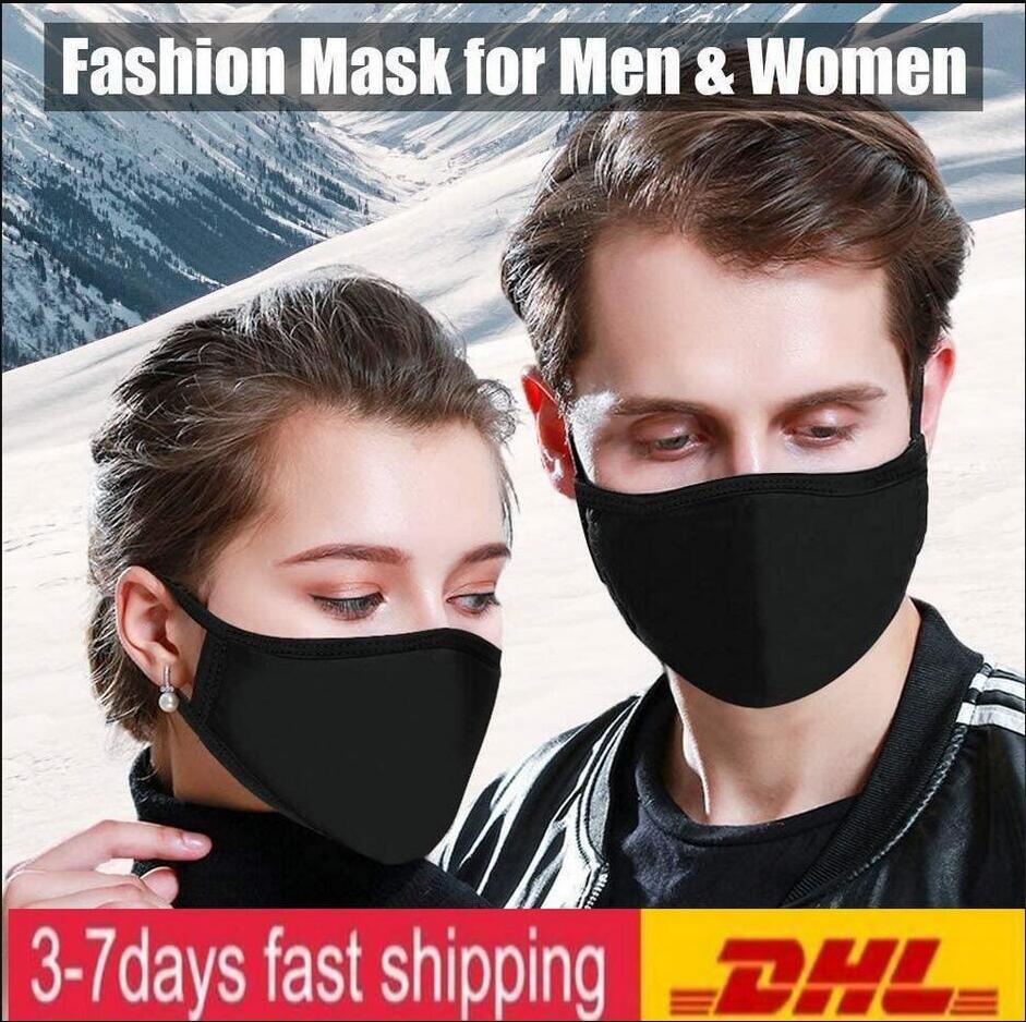 

In Stock! Black Cotton Face PM2.5 Masks with Breathing Cotton Washable Reusable Cloth Masks Protection Anti Dust Pet high qulaity FY9043