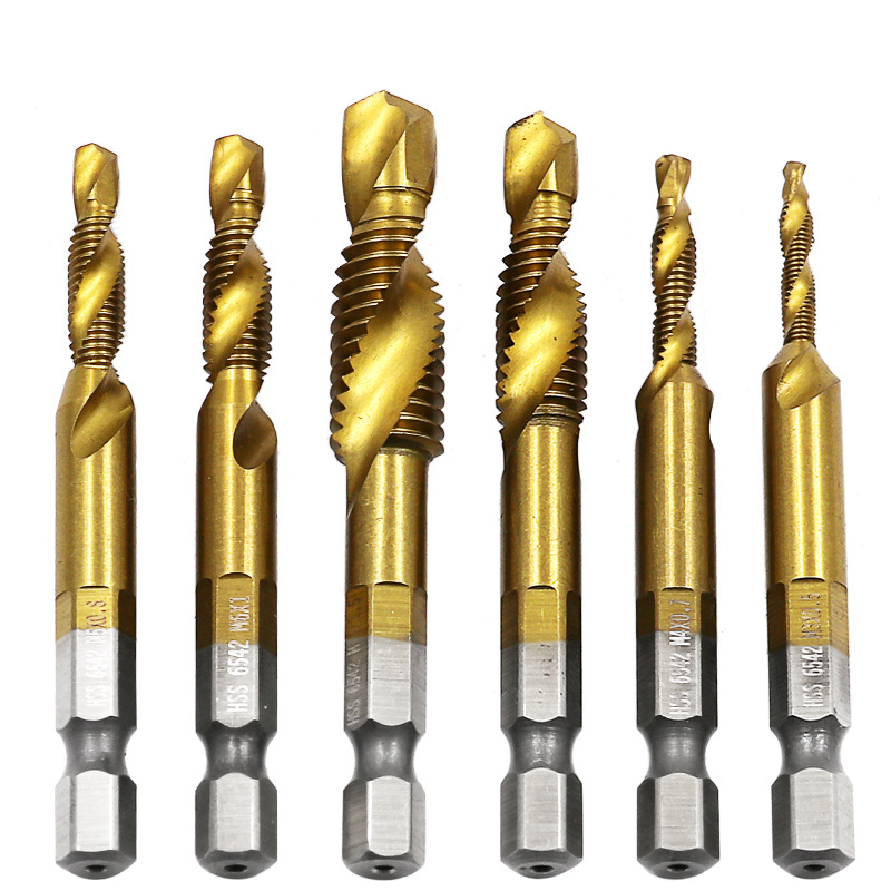 

Spiral Pointed Taps HSS M2 Tapping Thread Forming 1/4 Inch Hex Tap Drill Bits Metric Spiral Fluted Machine Screw Tap Kit M3-M10