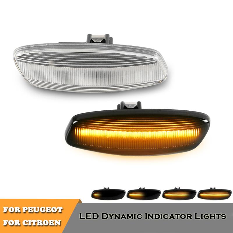 

Dynamic led side Marker indicator turn signal lights for 207 308 3008 5008 RCZ Partner, As pic